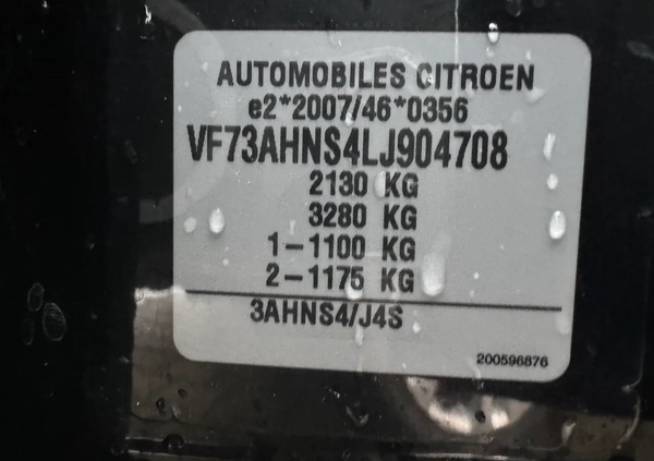 Citroen C4 SpaceTourer cena 31600 przebieg: 86000, rok produkcji 2020 z Wieliczka małe 67